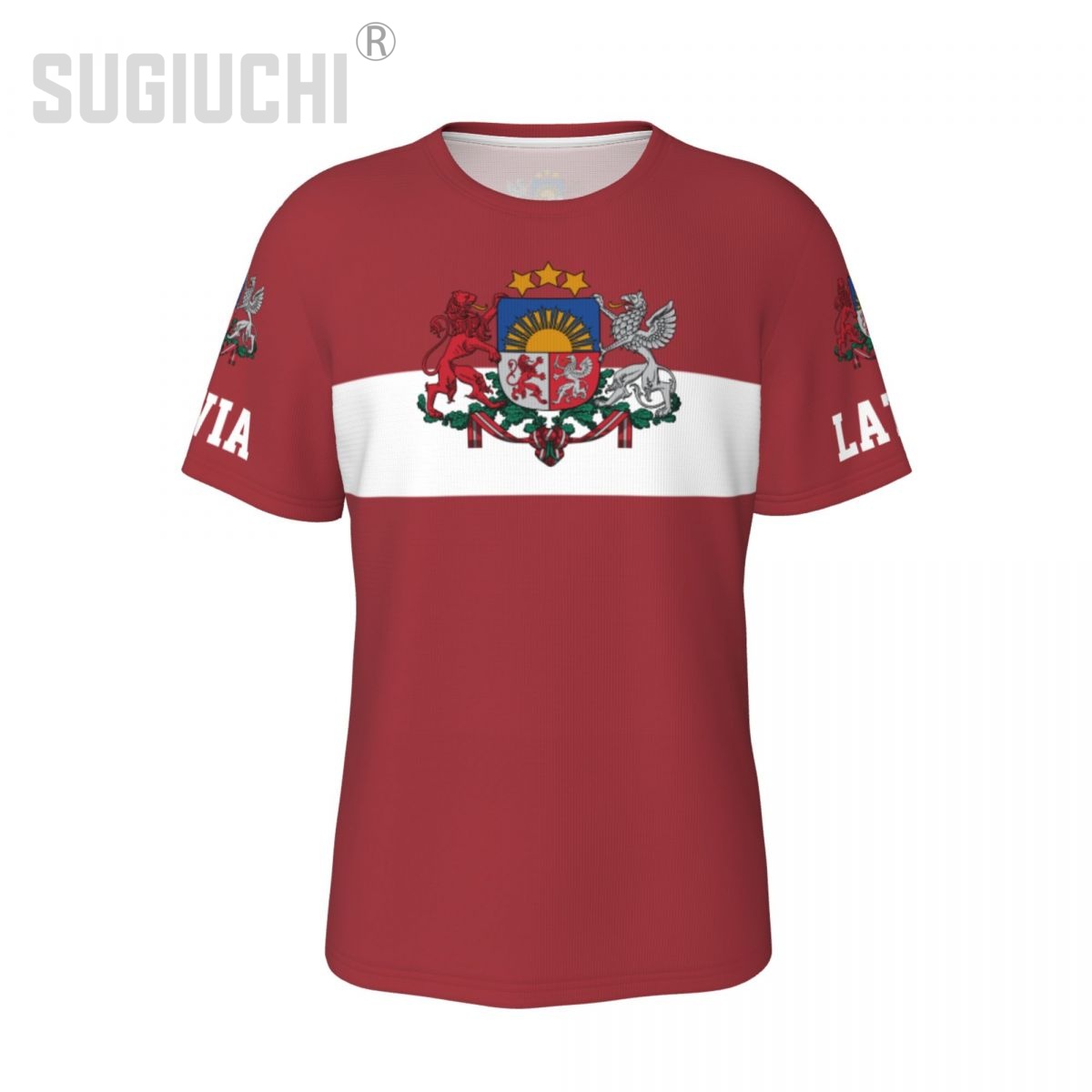 Sports Equipment Jersey - ユニセックス国家 Tシャツラトビア国旗ラトビア人 Tシャツジャージ男性女性サッカーサッカーファンギフトカスタム服 tシャツ