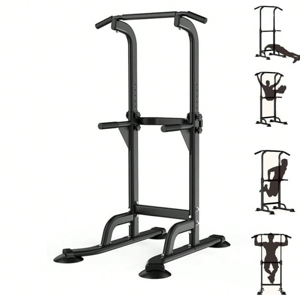 Sports Equipment Warehouse - ガーダース パワータワー ディップステーション、調整可能なプルアップバー付き、自立型ヘビーデューティー筋力トレーニング機器、ホームジム用、多機能チンアップワークアウトステーション、耐荷重300ポンド