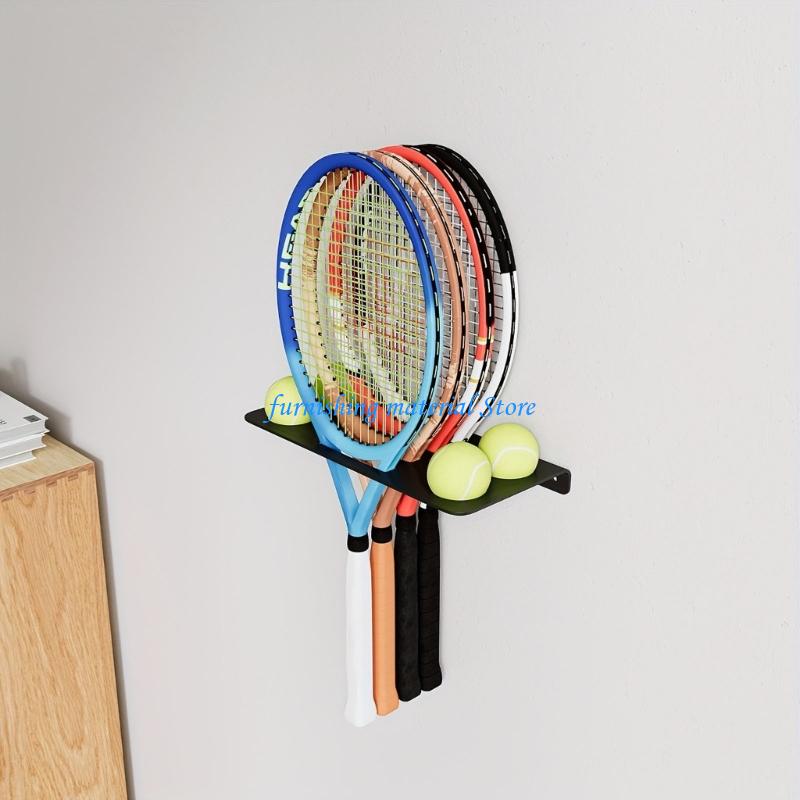 Y5GD モダンなアイアンテニスラケットウォールシェルフ、き - Sports Equipment Storage のレビューと価格