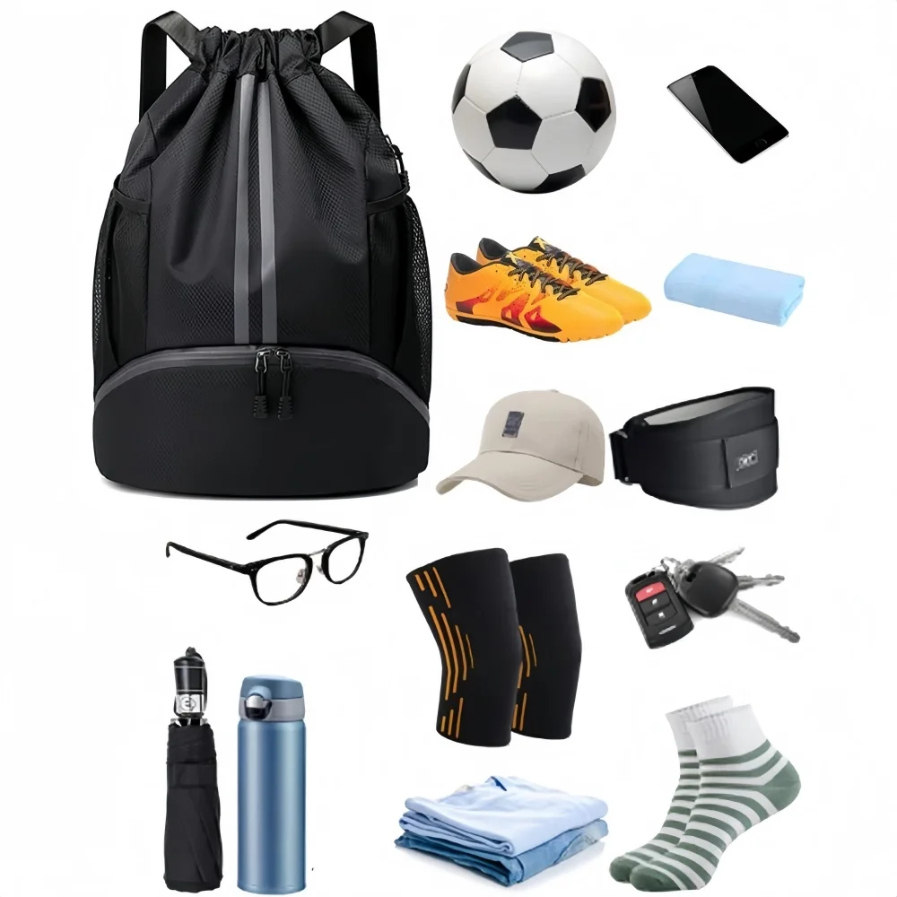 ドローストリング付きスポーツバックパック、軽量ジムバッグ、シ - Sports Equipment Storage のレビューと価格