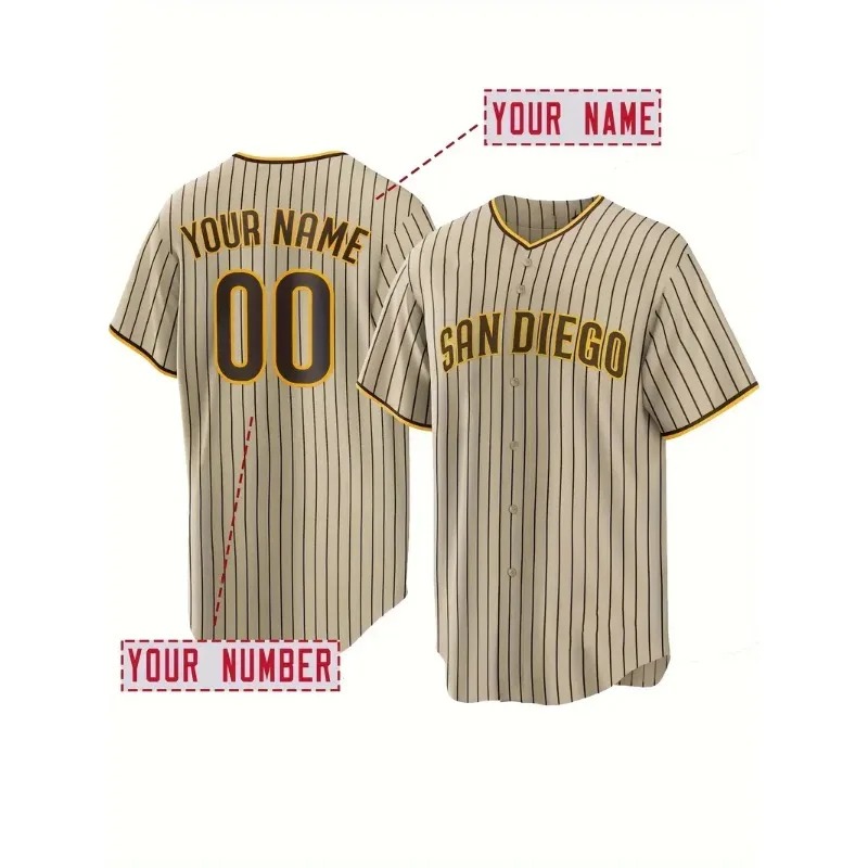 カスタム名と番号メンズ刺繍野球ジャージサンディエゴパーソナラ - Sports Equipment Jersey のレビューと価格