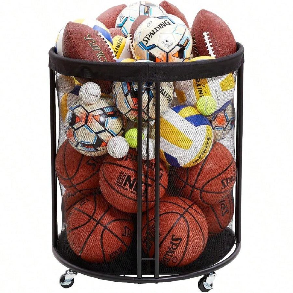 頑丈なボール収納カート（サッカー、バスケットボール、バレーボ - Sports Equipment Storage のレビューと価格