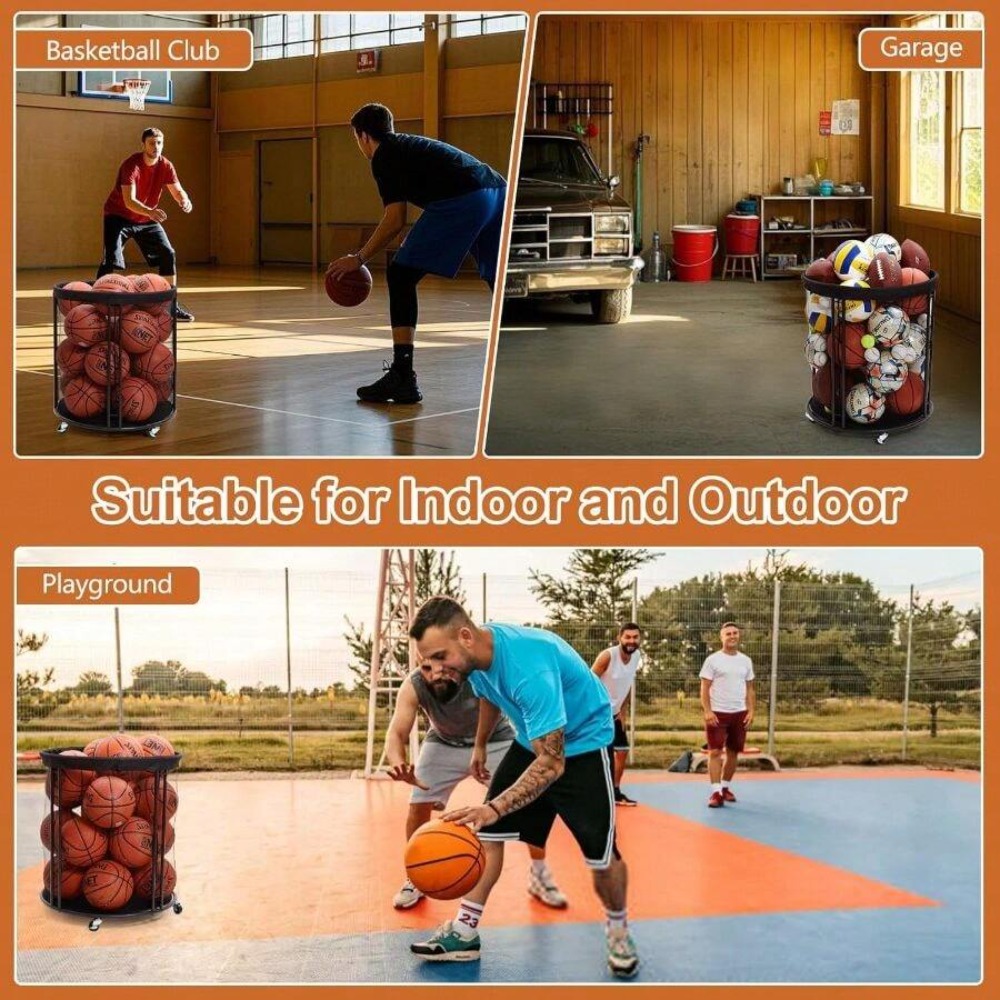 頑丈なボール収納カート（サッカー、バスケットボール、バレーボ - Sports Equipment Storage のレビューと価格