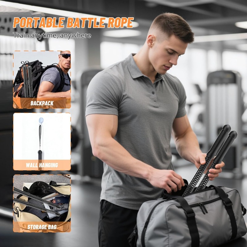 ワイヤレススイングコンバットロープ、2個セット – 腕力強化 - Sports Equipment Warehouse のレビューと価格