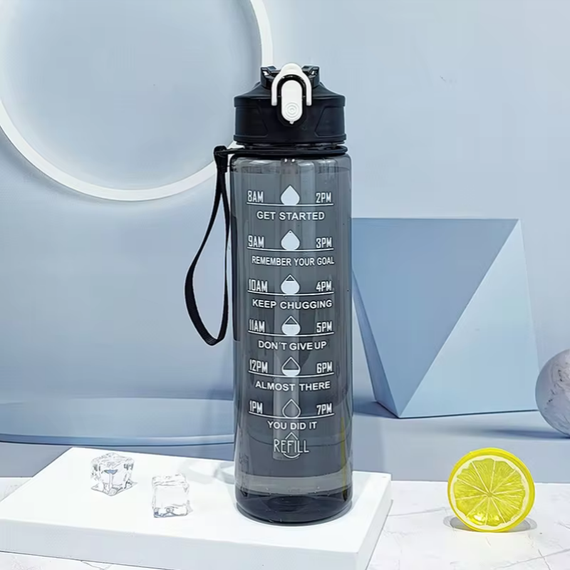 時間スケール付きスポーツボトル、グラデーション無地、ポータブ - Sports Equipment Types のレビューと価格