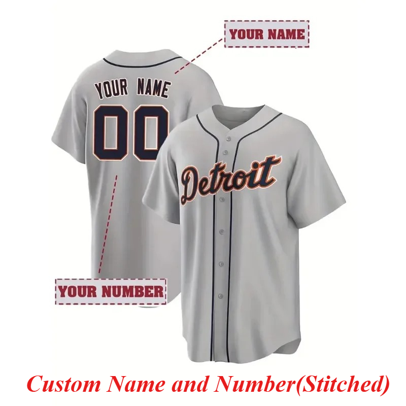 カスタマイズされた名前と番号メンズ刺繍野球ジャージデトロイト - Sports Equipment Jersey のレビューと価格